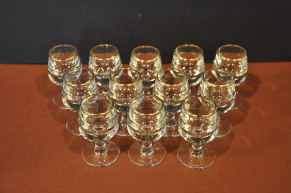 12 Verres à digestif Verres à pied avec liseré doré – Image 7