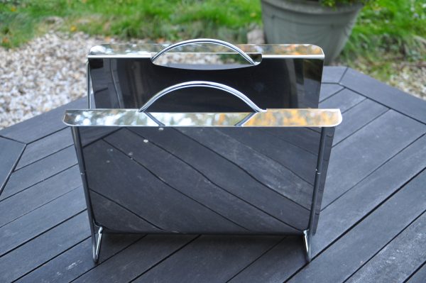 Porte-revues ou porte-vinyles en inox , du designer française Maria Pergay, – Image 5