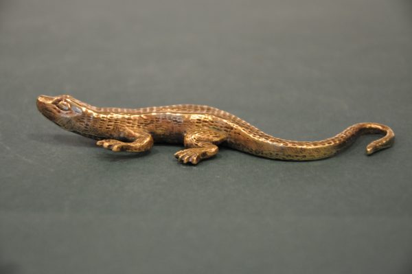 Lézard vintage en laiton vers 1970 – Image 3