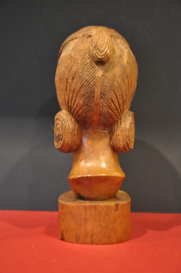 SCULPTURE TETE EN BOIS DE  PALISSANDRE FEMME MADAGASCAR – Image 6