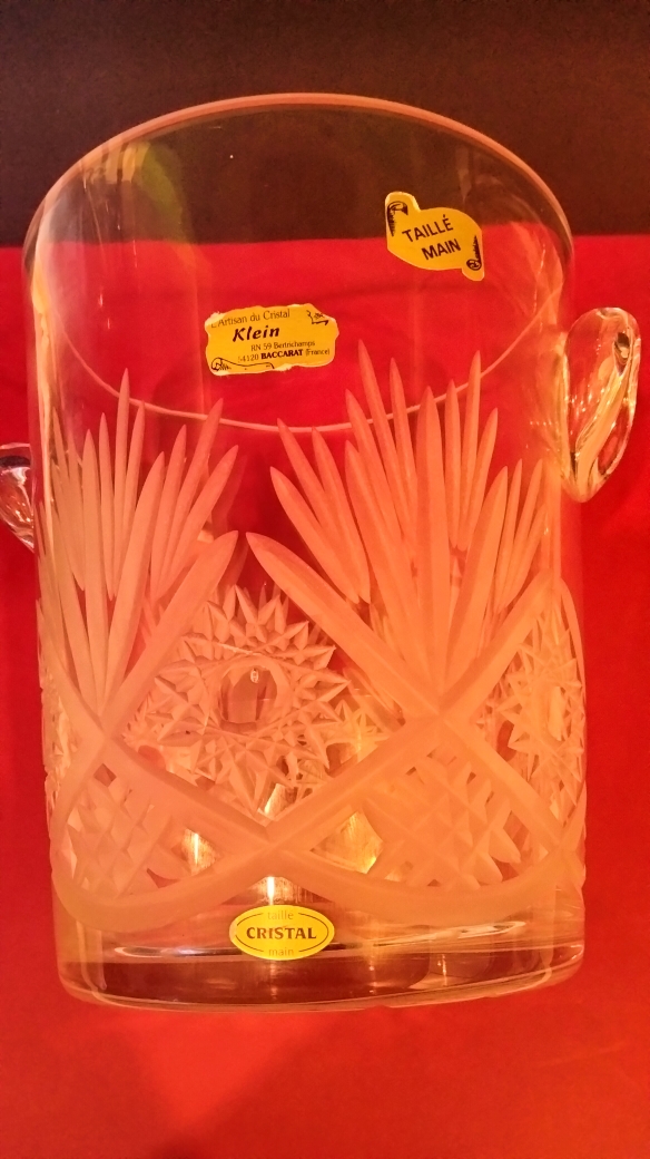 Grand seau à champagne en cristal taillé signé Klein Baccarat – Image 2