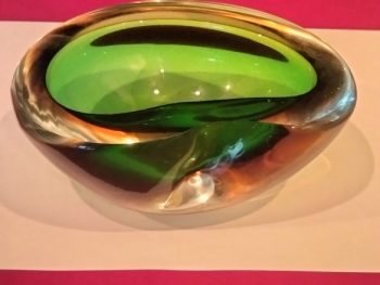 Vide-poche en verre massif de Murano designer Flavio Poli