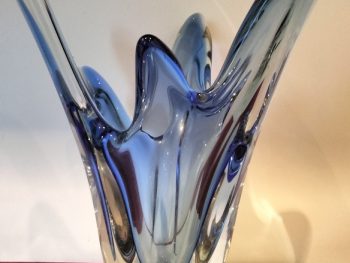 Vase Sculpture en Cristal (Attribution Val Saint Lambert)