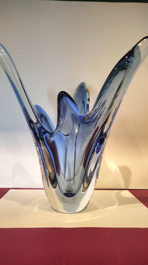 Vase Sculpture en Cristal (Attribution Val Saint Lambert)