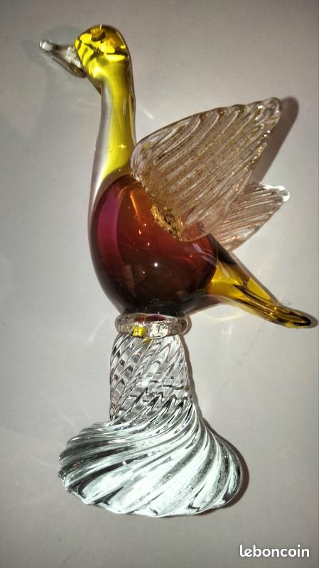 Sculpture Canard Vintage en verre de Murano