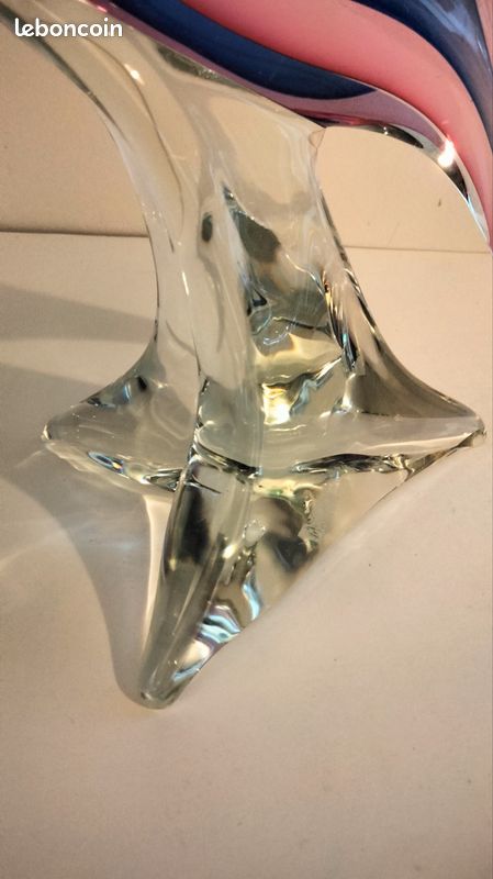Grande Sculpture Héron / Oiseau de paradis en verre de Murano – Sommerso & Or – 42 cm – Image 2