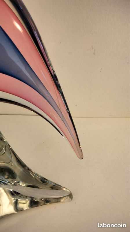 Grande Sculpture Héron / Oiseau de paradis en verre de Murano – Sommerso & Or – 42 cm – Image 3