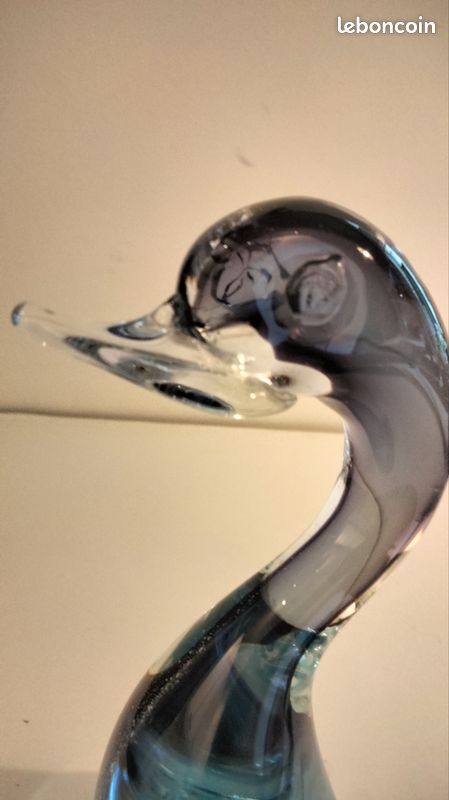 Sculpture Canard Élancé en verre de Murano – Technique Sommerso – 21 cm – Image 6