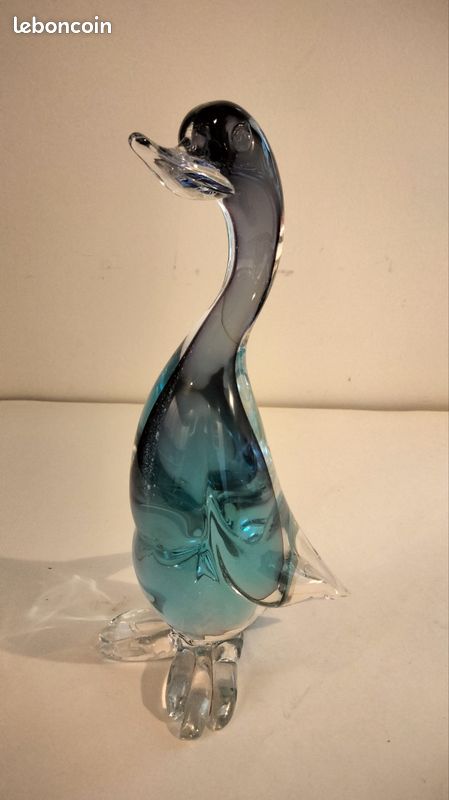 Sculpture Canard Élancé en verre de Murano – Technique Sommerso – 21 cm – Image 5