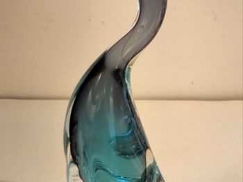 Sculpture Canard Élancé en verre de Murano – Technique Sommerso – 21 cm
